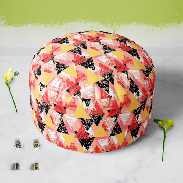 Geometrical Behaviour D5 Footstool Footrest Puffy Pouffe Ottoman Bean Bag | Canvas Fabric-Footstools-FST_CB_BN-IC 5007534 IC 5007534, Abstract Expressionism, Abstracts, African, Ancient, Art and Paintings, Aztec, Bohemian, Brush Stroke, Chevron, Culture, Ethnic, Eygptian, Geometric, Geometric Abstraction, Graffiti, Hand Drawn, Historical, Medieval, Mexican, Modern Art, Patterns, Retro, Semi Abstract, Signs, Signs and Symbols, Splatter, Traditional, Triangles, Tribal, Vintage, Watercolour, World Culture, geo