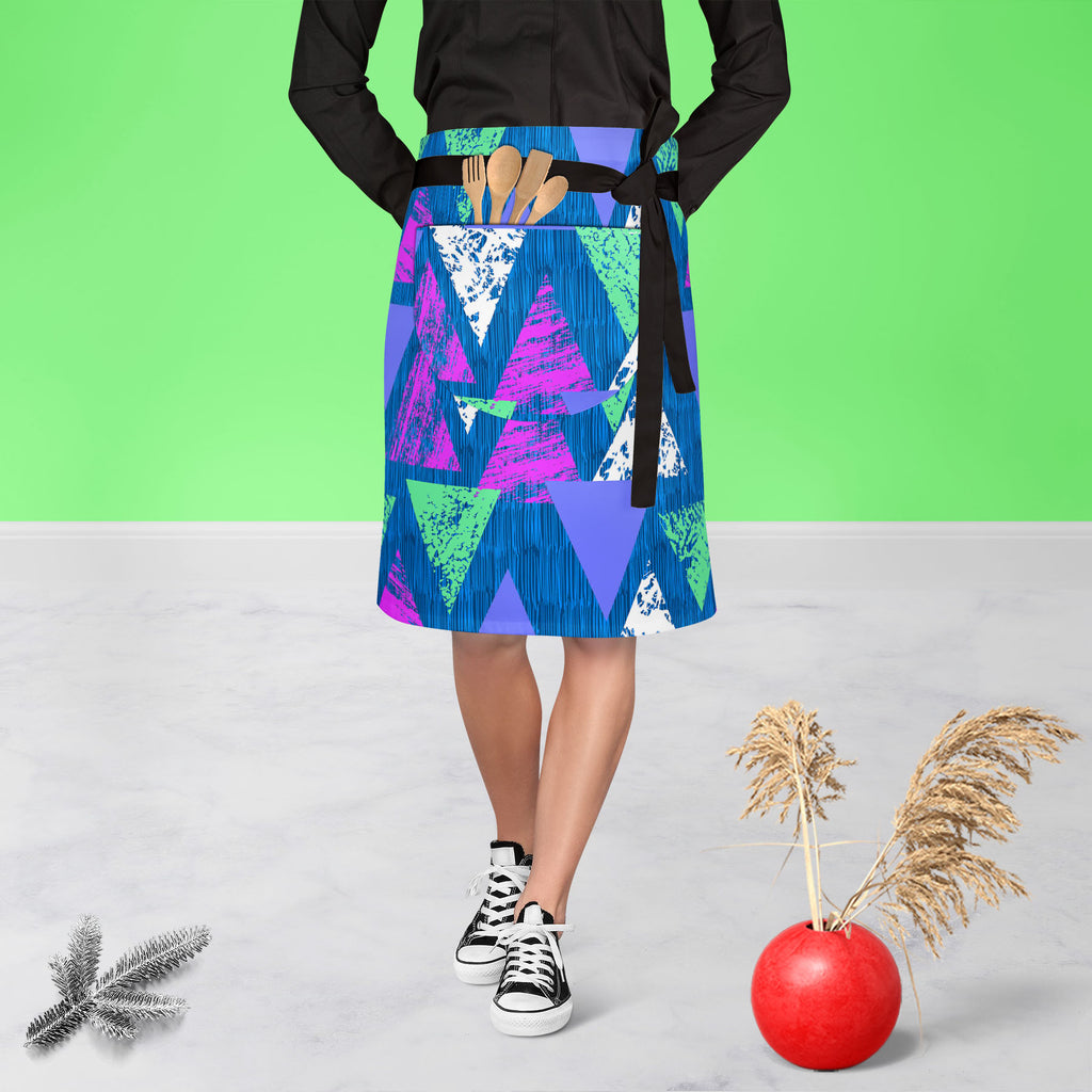 Mixed Triangled D1 Apron | Adjustable, Free Size & Waist Tiebacks-Apron Waist to Knee-APR_WS_KN-IC 5007535 IC 5007535, Abstract Expressionism, Abstracts, African, Ancient, Art and Paintings, Aztec, Bohemian, Brush Stroke, Chevron, Culture, Ethnic, Eygptian, Geometric, Geometric Abstraction, Graffiti, Hand Drawn, Historical, Medieval, Mexican, Modern Art, Patterns, Retro, Semi Abstract, Signs, Signs and Symbols, Splatter, Traditional, Triangles, Tribal, Vintage, Watercolour, World Culture, mixed, triangled, 