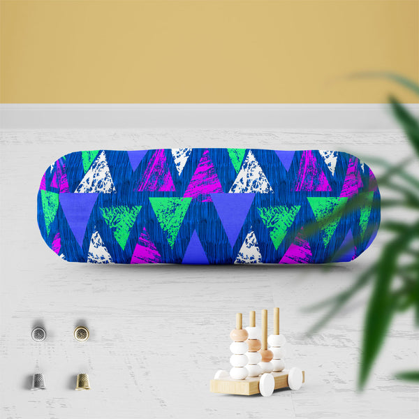 Mixed Triangled D1 Bolster Cover Booster Cases | Concealed Zipper Opening-Bolster Covers-BOL_CV_ZP-IC 5007535 IC 5007535, Abstract Expressionism, Abstracts, African, Ancient, Art and Paintings, Aztec, Bohemian, Brush Stroke, Chevron, Culture, Ethnic, Eygptian, Geometric, Geometric Abstraction, Graffiti, Hand Drawn, Historical, Medieval, Mexican, Modern Art, Patterns, Retro, Semi Abstract, Signs, Signs and Symbols, Splatter, Traditional, Triangles, Tribal, Vintage, Watercolour, World Culture, mixed, triangle