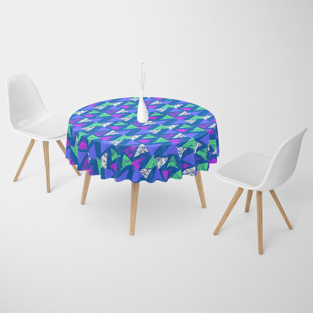 Mixed Triangled Table Cloth Cover-Table Covers-CVR_TB_RD-IC 5007535 IC 5007535, Abstract Expressionism, Abstracts, African, Ancient, Art and Paintings, Aztec, Bohemian, Brush Stroke, Chevron, Culture, Ethnic, Eygptian, Geometric, Geometric Abstraction, Graffiti, Hand Drawn, Historical, Medieval, Mexican, Modern Art, Patterns, Retro, Semi Abstract, Signs, Signs and Symbols, Splatter, Traditional, Triangles, Tribal, Vintage, Watercolour, World Culture, mixed, triangled, table, cloth, cover, abstract, art, bac