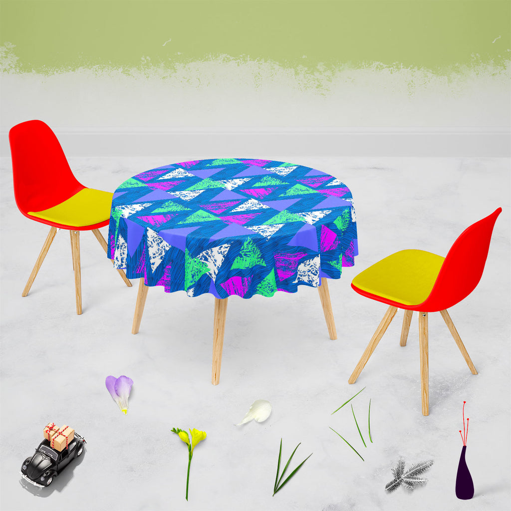 Mixed Triangled D1 Table Cloth Cover-Table Covers-CVR_TB_RD-IC 5007535 IC 5007535, Abstract Expressionism, Abstracts, African, Ancient, Art and Paintings, Aztec, Bohemian, Brush Stroke, Chevron, Culture, Ethnic, Eygptian, Geometric, Geometric Abstraction, Graffiti, Hand Drawn, Historical, Medieval, Mexican, Modern Art, Patterns, Retro, Semi Abstract, Signs, Signs and Symbols, Splatter, Traditional, Triangles, Tribal, Vintage, Watercolour, World Culture, mixed, triangled, d1, table, cloth, cover, abstract, a