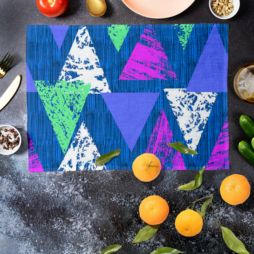 Mixed Triangled D1 Table Mat Placemat-Table Place Mats Fabric-MAT_TB-IC 5007535 IC 5007535, Abstract Expressionism, Abstracts, African, Ancient, Art and Paintings, Aztec, Bohemian, Brush Stroke, Chevron, Culture, Ethnic, Eygptian, Geometric, Geometric Abstraction, Graffiti, Hand Drawn, Historical, Medieval, Mexican, Modern Art, Patterns, Retro, Semi Abstract, Signs, Signs and Symbols, Splatter, Traditional, Triangles, Tribal, Vintage, Watercolour, World Culture, mixed, triangled, d1, table, mat, placemat, a