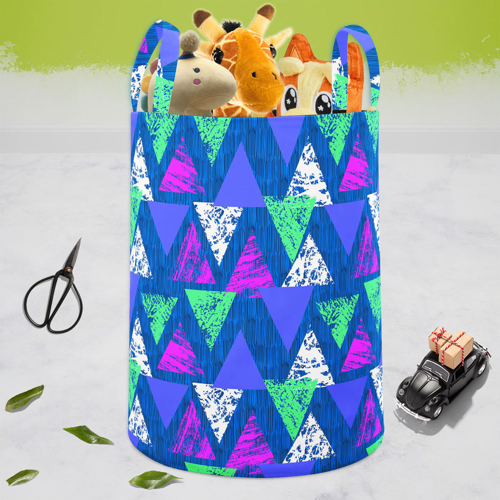 Mixed Triangled D1 Foldable Open Storage Bin | Organizer Box, Toy Basket, Shelf Box, Laundry Bag | Canvas Fabric-Storage Bins-STR_BI_CB-IC 5007535 IC 5007535, Abstract Expressionism, Abstracts, African, Ancient, Art and Paintings, Aztec, Bohemian, Brush Stroke, Chevron, Culture, Ethnic, Eygptian, Geometric, Geometric Abstraction, Graffiti, Hand Drawn, Historical, Medieval, Mexican, Modern Art, Patterns, Retro, Semi Abstract, Signs, Signs and Symbols, Splatter, Traditional, Triangles, Tribal, Vintage, Waterc