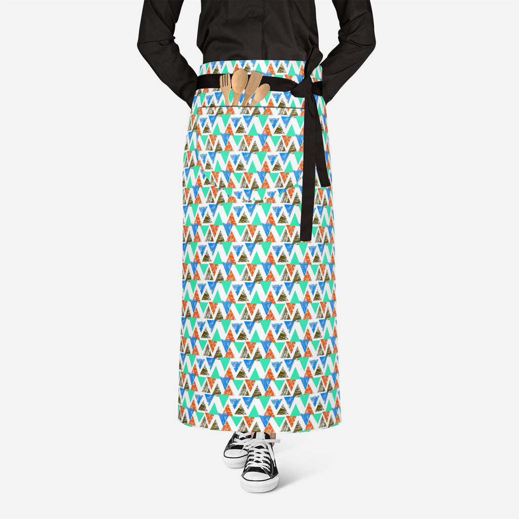 Mixed Triangled Apron | Adjustable, Free Size & Waist Tiebacks-Aprons Waist to Knee-APR_WS_FT-IC 5007536 IC 5007536, Abstract Expressionism, Abstracts, African, Ancient, Art and Paintings, Aztec, Bohemian, Brush Stroke, Chevron, Culture, Ethnic, Eygptian, Geometric, Geometric Abstraction, Graffiti, Hand Drawn, Historical, Medieval, Mexican, Modern Art, Patterns, Retro, Semi Abstract, Signs, Signs and Symbols, Splatter, Traditional, Triangles, Tribal, Vintage, Watercolour, World Culture, mixed, triangled, ap