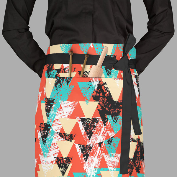 Triangled D2 Apron | Adjustable, Free Size & Waist Tiebacks-Aprons Waist to Feet-APR_WS_FT-IC 5007537 IC 5007537, Abstract Expressionism, Abstracts, African, Ancient, Art and Paintings, Aztec, Bohemian, Brush Stroke, Chevron, Culture, Ethnic, Eygptian, Geometric, Geometric Abstraction, Graffiti, Hand Drawn, Historical, Medieval, Mexican, Modern Art, Patterns, Retro, Semi Abstract, Signs, Signs and Symbols, Splatter, Traditional, Triangles, Tribal, Vintage, Watercolour, World Culture, triangled, d2, full-len