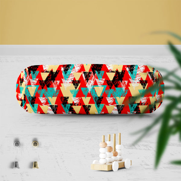Triangled D2 Bolster Cover Booster Cases | Concealed Zipper Opening-Bolster Covers-BOL_CV_ZP-IC 5007537 IC 5007537, Abstract Expressionism, Abstracts, African, Ancient, Art and Paintings, Aztec, Bohemian, Brush Stroke, Chevron, Culture, Ethnic, Eygptian, Geometric, Geometric Abstraction, Graffiti, Hand Drawn, Historical, Medieval, Mexican, Modern Art, Patterns, Retro, Semi Abstract, Signs, Signs and Symbols, Splatter, Traditional, Triangles, Tribal, Vintage, Watercolour, World Culture, triangled, d2, bolste