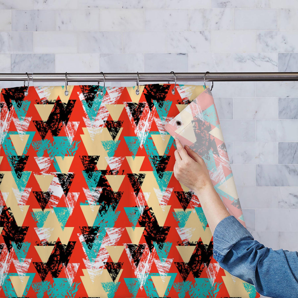 Triangled D2 Washable Waterproof Shower Curtain-Shower Curtains-CUR_SH-IC 5007537 IC 5007537, Abstract Expressionism, Abstracts, African, Ancient, Art and Paintings, Aztec, Bohemian, Brush Stroke, Chevron, Culture, Ethnic, Eygptian, Geometric, Geometric Abstraction, Graffiti, Hand Drawn, Historical, Medieval, Mexican, Modern Art, Patterns, Retro, Semi Abstract, Signs, Signs and Symbols, Splatter, Traditional, Triangles, Tribal, Vintage, Watercolour, World Culture, triangled, d2, washable, waterproof, shower