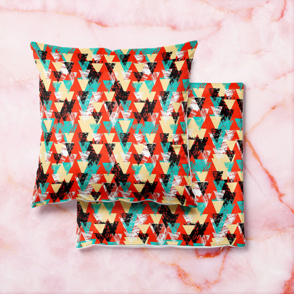 Triangled D2 Cushion Cover Throw Pillow-Cushion Covers-CUS_CV-IC 5007537 IC 5007537, Abstract Expressionism, Abstracts, African, Ancient, Art and Paintings, Aztec, Bohemian, Brush Stroke, Chevron, Culture, Ethnic, Eygptian, Geometric, Geometric Abstraction, Graffiti, Hand Drawn, Historical, Medieval, Mexican, Modern Art, Patterns, Retro, Semi Abstract, Signs, Signs and Symbols, Splatter, Traditional, Triangles, Tribal, Vintage, Watercolour, World Culture, triangled, d2, cushion, cover, throw, pillow, abstra