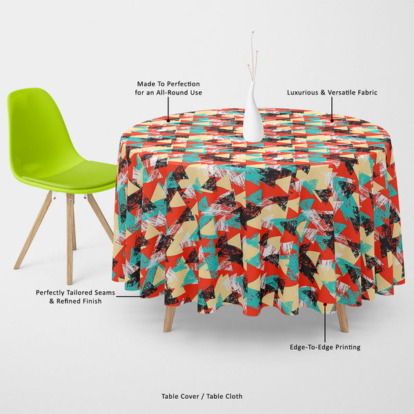 Triangled Table Cloth Cover-Table Covers-CVR_TB_RD-IC 5007537 IC 5007537, Abstract Expressionism, Abstracts, African, Ancient, Art and Paintings, Aztec, Bohemian, Brush Stroke, Chevron, Culture, Ethnic, Eygptian, Geometric, Geometric Abstraction, Graffiti, Hand Drawn, Historical, Medieval, Mexican, Modern Art, Patterns, Retro, Semi Abstract, Signs, Signs and Symbols, Splatter, Traditional, Triangles, Tribal, Vintage, Watercolour, World Culture, triangled, table, cloth, cover, canvas, fabric, abstract, art, 