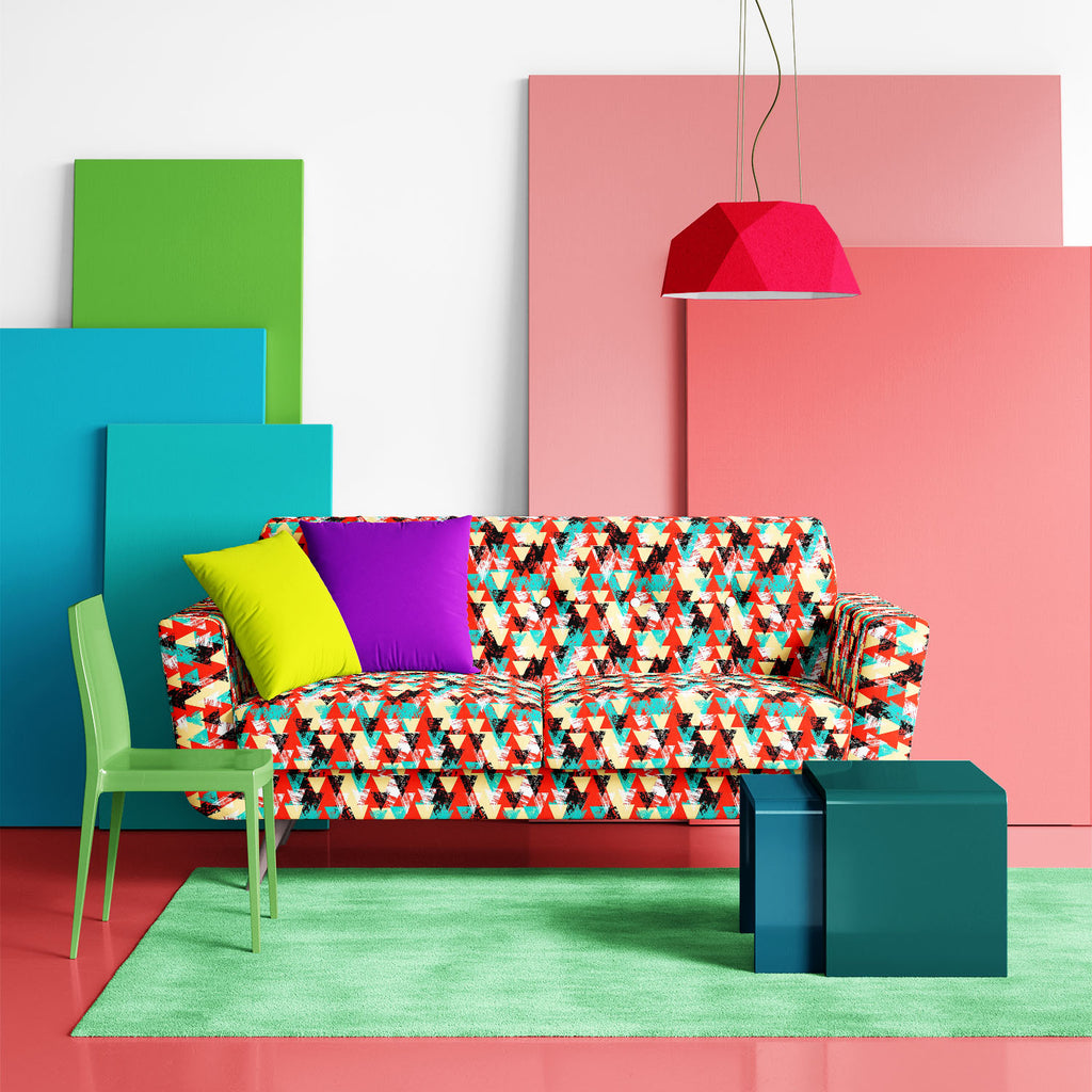 Triangled D2 Sofa Fabric by Metre | Upholstery For Sofa, Curtains & Cushions-Sofa Fabrics-SOF_FB-IC 5007537 IC 5007537, Abstract Expressionism, Abstracts, African, Ancient, Art and Paintings, Aztec, Bohemian, Brush Stroke, Chevron, Culture, Ethnic, Eygptian, Geometric, Geometric Abstraction, Graffiti, Hand Drawn, Historical, Medieval, Mexican, Modern Art, Patterns, Retro, Semi Abstract, Signs, Signs and Symbols, Splatter, Traditional, Triangles, Tribal, Vintage, Watercolour, World Culture, triangled, d2, so