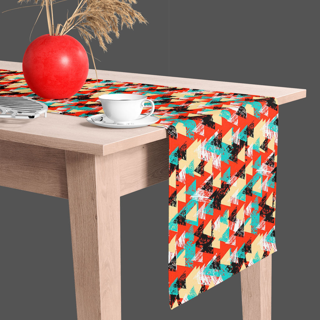 Triangled D2 Table Runner-Table Runners-RUN_TB-IC 5007537 IC 5007537, Abstract Expressionism, Abstracts, African, Ancient, Art and Paintings, Aztec, Bohemian, Brush Stroke, Chevron, Culture, Ethnic, Eygptian, Geometric, Geometric Abstraction, Graffiti, Hand Drawn, Historical, Medieval, Mexican, Modern Art, Patterns, Retro, Semi Abstract, Signs, Signs and Symbols, Splatter, Traditional, Triangles, Tribal, Vintage, Watercolour, World Culture, triangled, d2, table, runner, abstract, art, background, boho, bold