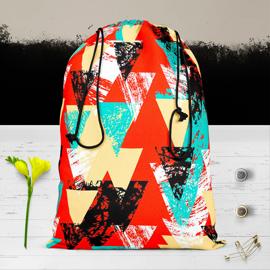 Triangled D2 Reusable Sack Bag | Bag for Gym, Storage, Vegetable & Travel-Drawstring Sack Bags-SCK_FB_DS-IC 5007537 IC 5007537, Abstract Expressionism, Abstracts, African, Ancient, Art and Paintings, Aztec, Bohemian, Brush Stroke, Chevron, Culture, Ethnic, Eygptian, Geometric, Geometric Abstraction, Graffiti, Hand Drawn, Historical, Medieval, Mexican, Modern Art, Patterns, Retro, Semi Abstract, Signs, Signs and Symbols, Splatter, Traditional, Triangles, Tribal, Vintage, Watercolour, World Culture, triangled