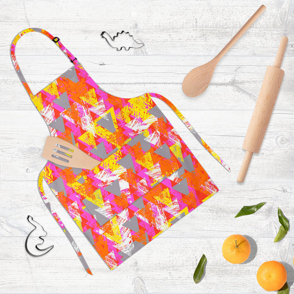 Triangled D3 Apron | Adjustable, Free Size & Waist Tiebacks-Aprons Neck to Knee-APR_NK_KN-IC 5007538 IC 5007538, Abstract Expressionism, Abstracts, African, Ancient, Art and Paintings, Aztec, Bohemian, Brush Stroke, Chevron, Culture, Ethnic, Eygptian, Geometric, Geometric Abstraction, Graffiti, Hand Drawn, Historical, Medieval, Mexican, Modern Art, Patterns, Retro, Semi Abstract, Signs, Signs and Symbols, Splatter, Traditional, Triangles, Tribal, Vintage, Watercolour, World Culture, triangled, d3, full-leng