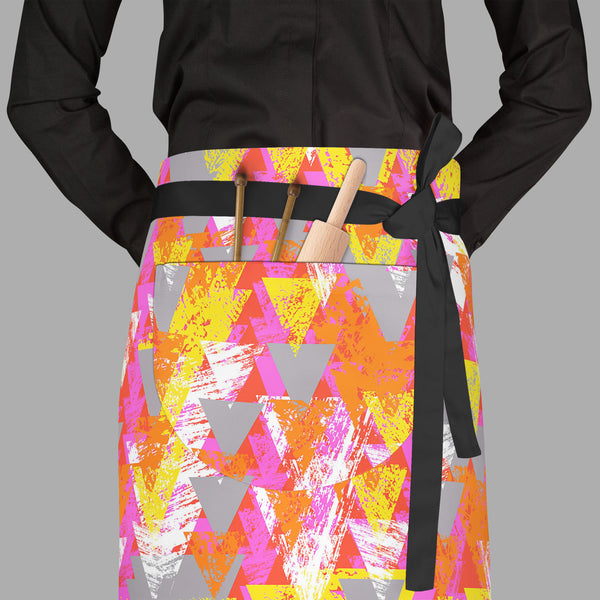 Triangled D3 Apron | Adjustable, Free Size & Waist Tiebacks-Aprons Waist to Feet-APR_WS_FT-IC 5007538 IC 5007538, Abstract Expressionism, Abstracts, African, Ancient, Art and Paintings, Aztec, Bohemian, Brush Stroke, Chevron, Culture, Ethnic, Eygptian, Geometric, Geometric Abstraction, Graffiti, Hand Drawn, Historical, Medieval, Mexican, Modern Art, Patterns, Retro, Semi Abstract, Signs, Signs and Symbols, Splatter, Traditional, Triangles, Tribal, Vintage, Watercolour, World Culture, triangled, d3, full-len