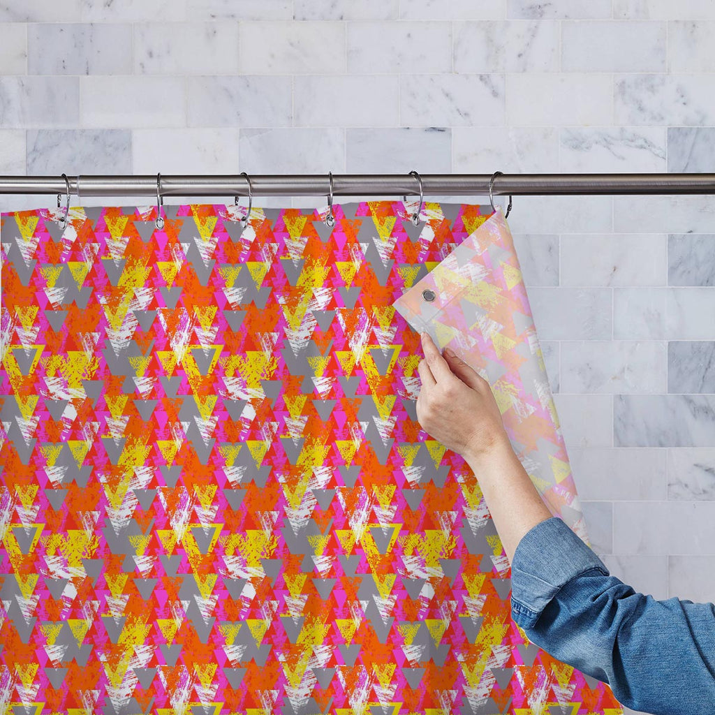 Triangled Washable Waterproof Shower Curtain-Shower Curtains-CUR_SH-IC 5007538 IC 5007538, Abstract Expressionism, Abstracts, African, Ancient, Art and Paintings, Aztec, Bohemian, Brush Stroke, Chevron, Culture, Ethnic, Eygptian, Geometric, Geometric Abstraction, Graffiti, Hand Drawn, Historical, Medieval, Mexican, Modern Art, Patterns, Retro, Semi Abstract, Signs, Signs and Symbols, Splatter, Traditional, Triangles, Tribal, Vintage, Watercolour, World Culture, triangled, washable, waterproof, shower, curta