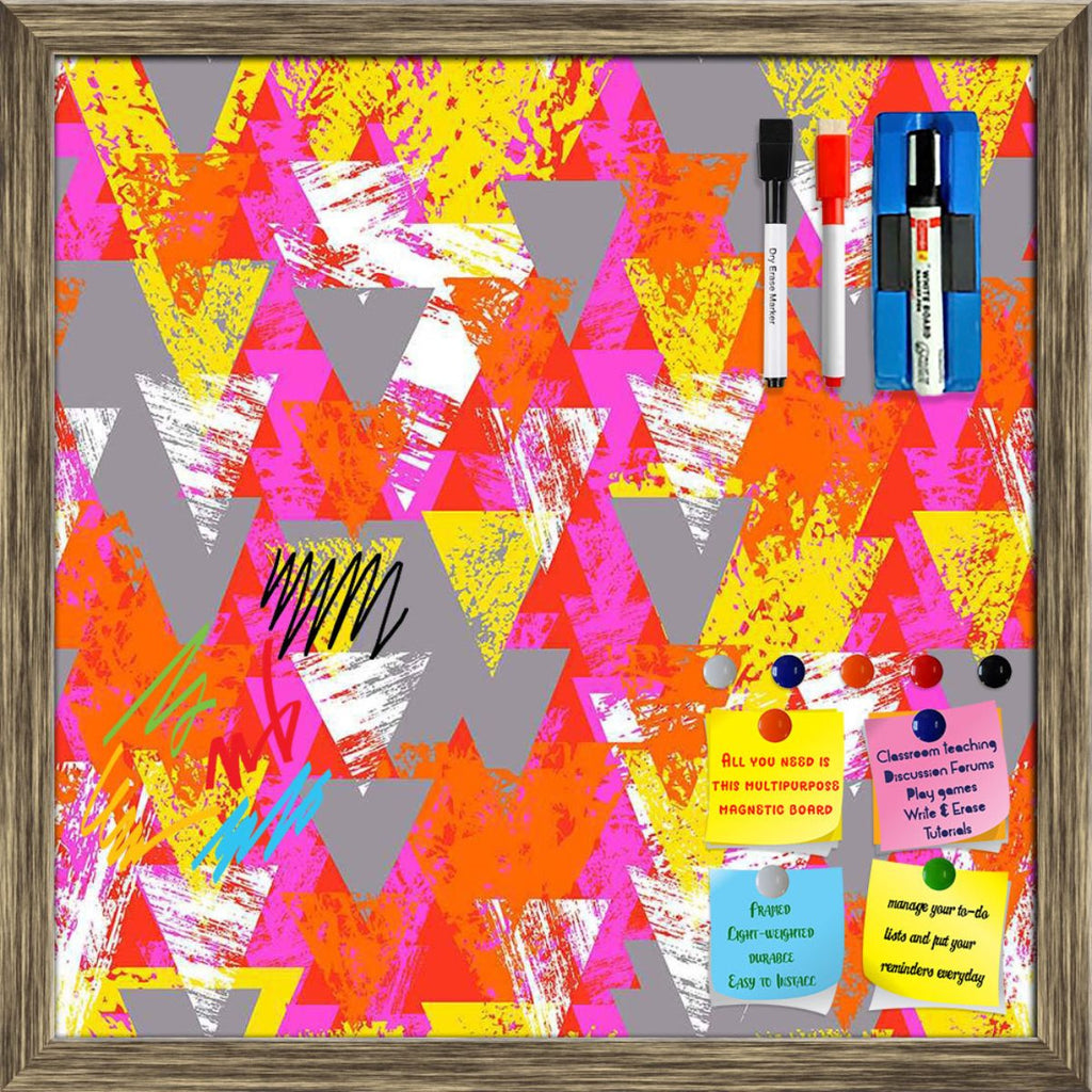 Triangled Framed Magnetic Dry Erase Board | Combo with Magnet Buttons & Markers-Magnetic Boards Framed-MGB_FR-IC 5007538 IC 5007538, Abstract Expressionism, Abstracts, African, Ancient, Art and Paintings, Aztec, Bohemian, Brush Stroke, Chevron, Culture, Ethnic, Eygptian, Geometric, Geometric Abstraction, Graffiti, Hand Drawn, Historical, Medieval, Mexican, Modern Art, Patterns, Retro, Semi Abstract, Signs, Signs and Symbols, Splatter, Traditional, Triangles, Tribal, Vintage, Watercolour, World Culture, tria