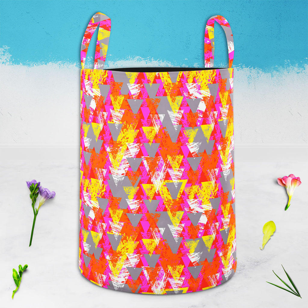 Triangled D3 Foldable Open Storage Bin | Organizer Box, Toy Basket, Shelf Box, Laundry Bag | Canvas Fabric-Storage Bins-STR_BI_CB-IC 5007538 IC 5007538, Abstract Expressionism, Abstracts, African, Ancient, Art and Paintings, Aztec, Bohemian, Brush Stroke, Chevron, Culture, Ethnic, Eygptian, Geometric, Geometric Abstraction, Graffiti, Hand Drawn, Historical, Medieval, Mexican, Modern Art, Patterns, Retro, Semi Abstract, Signs, Signs and Symbols, Splatter, Traditional, Triangles, Tribal, Vintage, Watercolour,