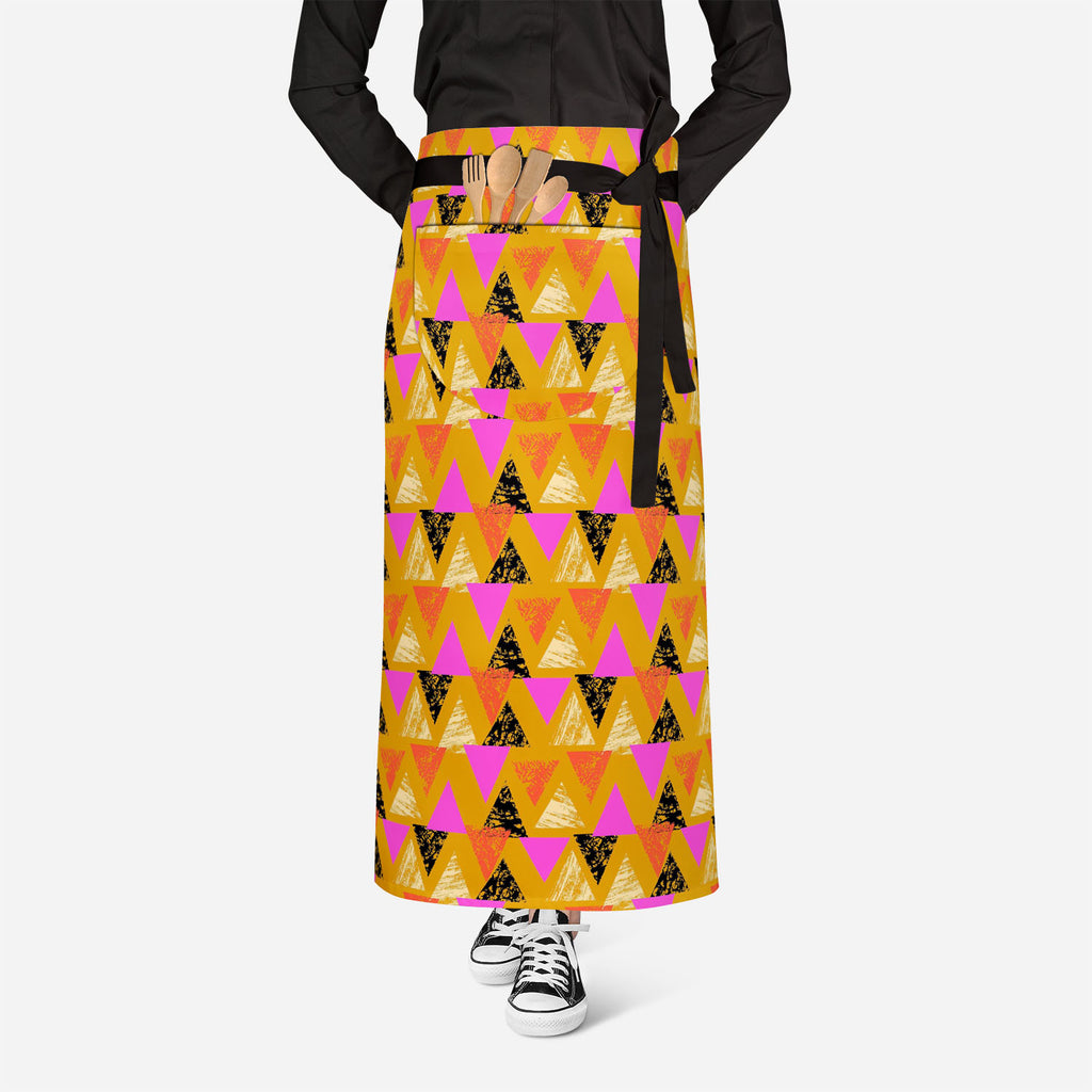 Mixed Triangled Apron | Adjustable, Free Size & Waist Tiebacks-Aprons Waist to Knee-APR_WS_FT-IC 5007539 IC 5007539, Abstract Expressionism, Abstracts, African, Ancient, Art and Paintings, Aztec, Bohemian, Brush Stroke, Chevron, Culture, Ethnic, Eygptian, Geometric, Geometric Abstraction, Graffiti, Hand Drawn, Historical, Medieval, Mexican, Modern Art, Patterns, Retro, Semi Abstract, Signs, Signs and Symbols, Splatter, Traditional, Triangles, Tribal, Vintage, Watercolour, World Culture, mixed, triangled, ap