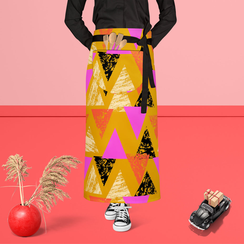 Mixed Triangled D3 Apron | Adjustable, Free Size & Waist Tiebacks-Aprons Waist to Feet-APR_WS_FT-IC 5007539 IC 5007539, Abstract Expressionism, Abstracts, African, Ancient, Art and Paintings, Aztec, Bohemian, Brush Stroke, Chevron, Culture, Ethnic, Eygptian, Geometric, Geometric Abstraction, Graffiti, Hand Drawn, Historical, Medieval, Mexican, Modern Art, Patterns, Retro, Semi Abstract, Signs, Signs and Symbols, Splatter, Traditional, Triangles, Tribal, Vintage, Watercolour, World Culture, mixed, triangled,