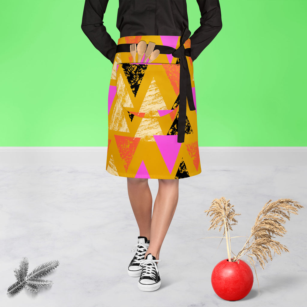 Mixed Triangled D3 Apron | Adjustable, Free Size & Waist Tiebacks-Apron Waist to Knee-APR_WS_KN-IC 5007539 IC 5007539, Abstract Expressionism, Abstracts, African, Ancient, Art and Paintings, Aztec, Bohemian, Brush Stroke, Chevron, Culture, Ethnic, Eygptian, Geometric, Geometric Abstraction, Graffiti, Hand Drawn, Historical, Medieval, Mexican, Modern Art, Patterns, Retro, Semi Abstract, Signs, Signs and Symbols, Splatter, Traditional, Triangles, Tribal, Vintage, Watercolour, World Culture, mixed, triangled, 