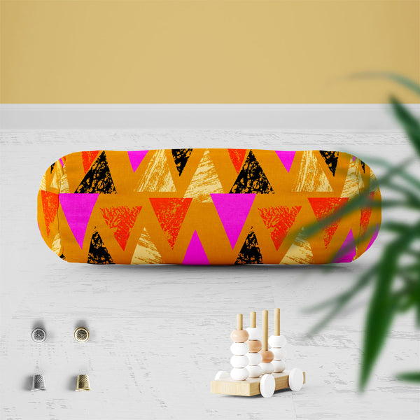 Mixed Triangled D3 Bolster Cover Booster Cases | Concealed Zipper Opening-Bolster Covers-BOL_CV_ZP-IC 5007539 IC 5007539, Abstract Expressionism, Abstracts, African, Ancient, Art and Paintings, Aztec, Bohemian, Brush Stroke, Chevron, Culture, Ethnic, Eygptian, Geometric, Geometric Abstraction, Graffiti, Hand Drawn, Historical, Medieval, Mexican, Modern Art, Patterns, Retro, Semi Abstract, Signs, Signs and Symbols, Splatter, Traditional, Triangles, Tribal, Vintage, Watercolour, World Culture, mixed, triangle