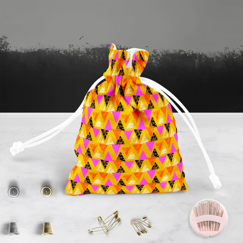 Mixed Triangled D3 Pouch Wrist Potli Bag | Bag for Weddings & Casual Parties-Drawstring Pouches-PCH_FB_DS-IC 5007539 IC 5007539, Abstract Expressionism, Abstracts, African, Ancient, Art and Paintings, Aztec, Bohemian, Brush Stroke, Chevron, Culture, Ethnic, Eygptian, Geometric, Geometric Abstraction, Graffiti, Hand Drawn, Historical, Medieval, Mexican, Modern Art, Patterns, Retro, Semi Abstract, Signs, Signs and Symbols, Splatter, Traditional, Triangles, Tribal, Vintage, Watercolour, World Culture, mixed, t
