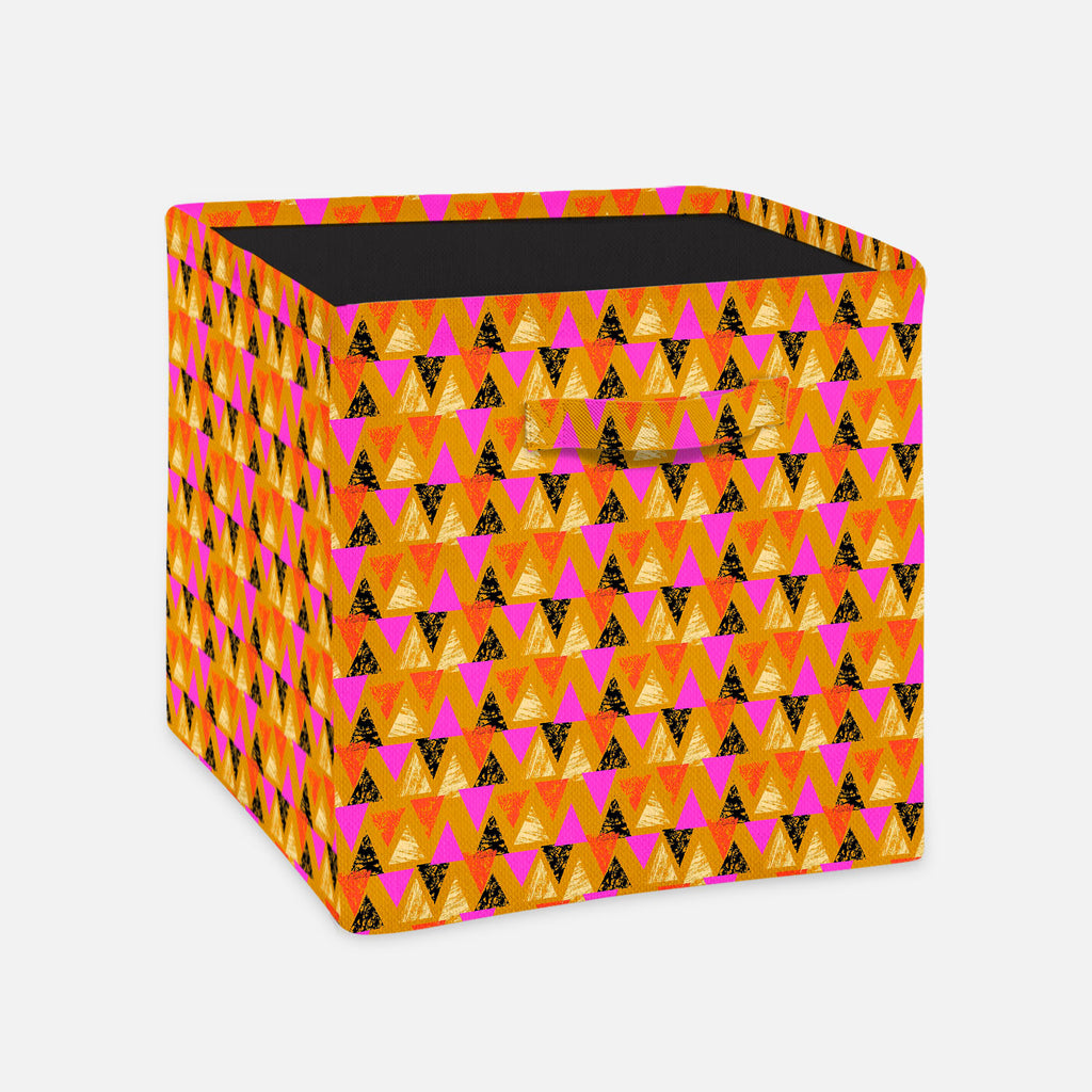 Mixed Triangled Foldable Open Storage Bin | Organizer Box, Toy Basket, Shelf Box, Laundry Bag | Canvas Fabric-Storage Bins-STR_BI_CB-IC 5007539 IC 5007539, Abstract Expressionism, Abstracts, African, Ancient, Art and Paintings, Aztec, Bohemian, Brush Stroke, Chevron, Culture, Ethnic, Eygptian, Geometric, Geometric Abstraction, Graffiti, Hand Drawn, Historical, Medieval, Mexican, Modern Art, Patterns, Retro, Semi Abstract, Signs, Signs and Symbols, Splatter, Traditional, Triangles, Tribal, Vintage, Watercolo
