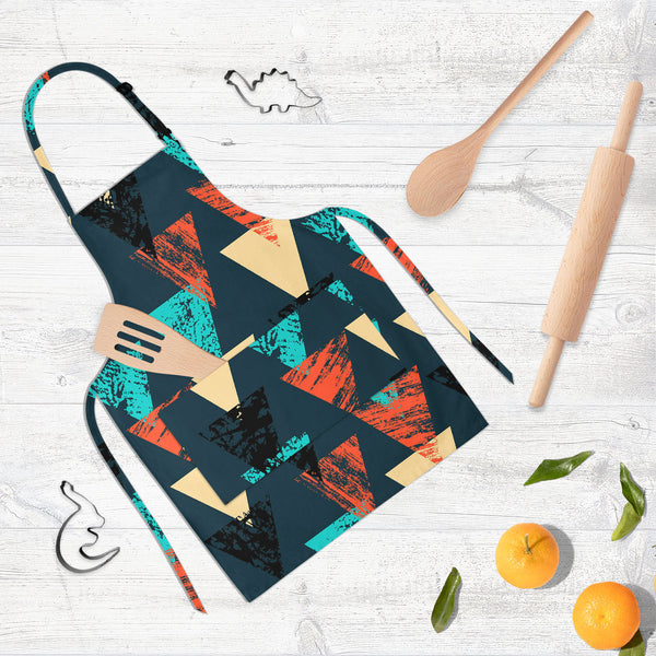 Triangled D4 Apron | Adjustable, Free Size & Waist Tiebacks-Aprons Neck to Knee-APR_NK_KN-IC 5007540 IC 5007540, Abstract Expressionism, Abstracts, African, Ancient, Art and Paintings, Aztec, Bohemian, Brush Stroke, Chevron, Culture, Ethnic, Eygptian, Geometric, Geometric Abstraction, Graffiti, Hand Drawn, Historical, Medieval, Mexican, Modern Art, Patterns, Retro, Semi Abstract, Signs, Signs and Symbols, Splatter, Traditional, Triangles, Tribal, Vintage, Watercolour, World Culture, triangled, d4, full-leng