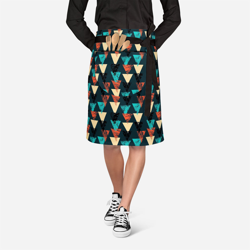 Triangled Apron | Adjustable, Free Size & Waist Tiebacks-Apron Waist to Feet-APR_WS_KN-IC 5007540 IC 5007540, Abstract Expressionism, Abstracts, African, Ancient, Art and Paintings, Aztec, Bohemian, Brush Stroke, Chevron, Culture, Ethnic, Eygptian, Geometric, Geometric Abstraction, Graffiti, Hand Drawn, Historical, Medieval, Mexican, Modern Art, Patterns, Retro, Semi Abstract, Signs, Signs and Symbols, Splatter, Traditional, Triangles, Tribal, Vintage, Watercolour, World Culture, triangled, apron, adjustabl