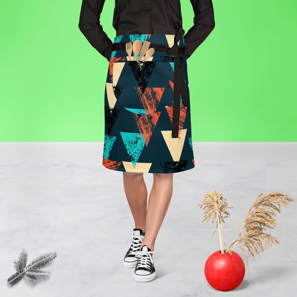 Triangled D4 Apron | Adjustable, Free Size & Waist Tiebacks-Apron Waist to Knee-APR_WS_KN-IC 5007540 IC 5007540, Abstract Expressionism, Abstracts, African, Ancient, Art and Paintings, Aztec, Bohemian, Brush Stroke, Chevron, Culture, Ethnic, Eygptian, Geometric, Geometric Abstraction, Graffiti, Hand Drawn, Historical, Medieval, Mexican, Modern Art, Patterns, Retro, Semi Abstract, Signs, Signs and Symbols, Splatter, Traditional, Triangles, Tribal, Vintage, Watercolour, World Culture, triangled, d4, apron, ad