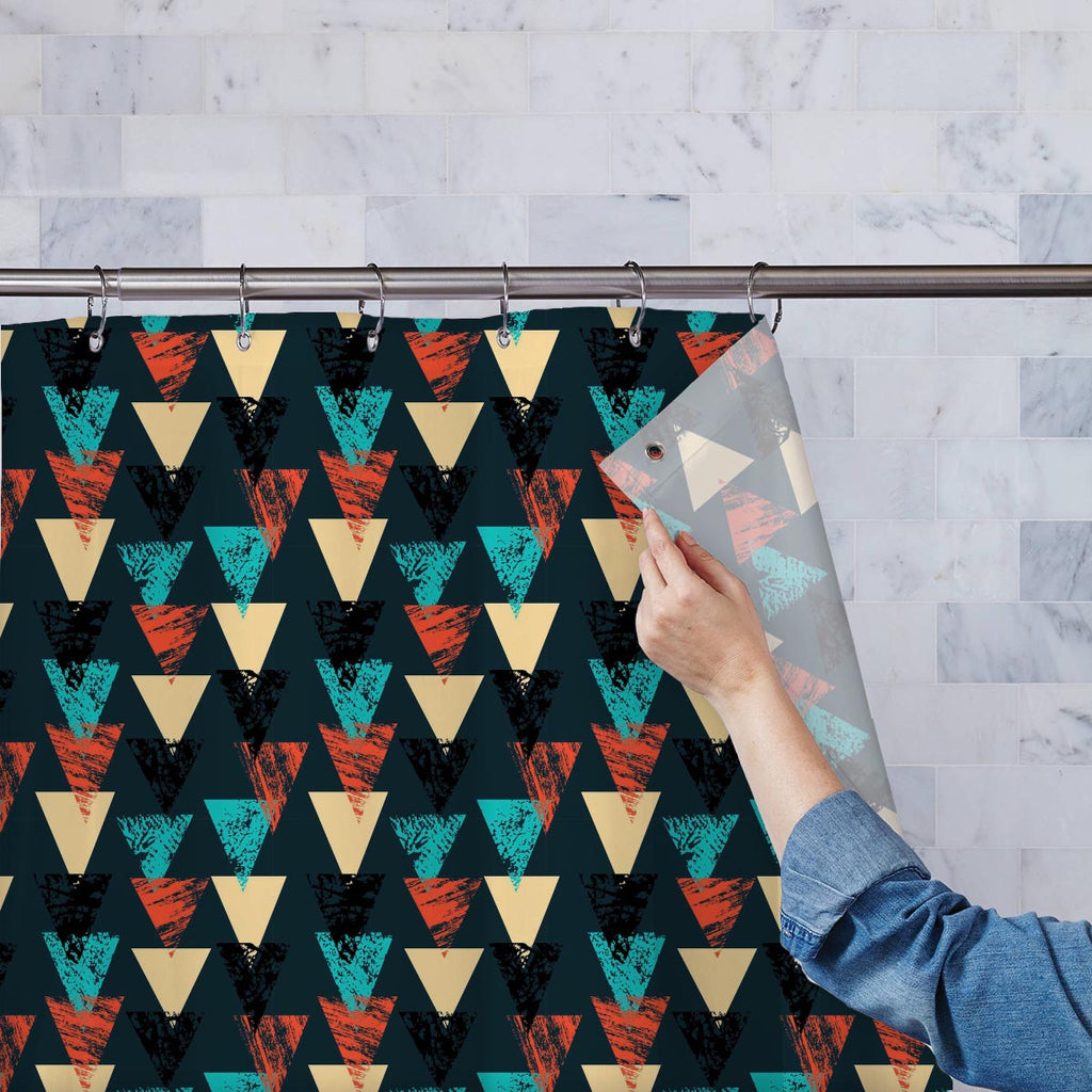 Triangled Washable Waterproof Shower Curtain-Shower Curtains-CUR_SH-IC 5007540 IC 5007540, Abstract Expressionism, Abstracts, African, Ancient, Art and Paintings, Aztec, Bohemian, Brush Stroke, Chevron, Culture, Ethnic, Eygptian, Geometric, Geometric Abstraction, Graffiti, Hand Drawn, Historical, Medieval, Mexican, Modern Art, Patterns, Retro, Semi Abstract, Signs, Signs and Symbols, Splatter, Traditional, Triangles, Tribal, Vintage, Watercolour, World Culture, triangled, washable, waterproof, shower, curta