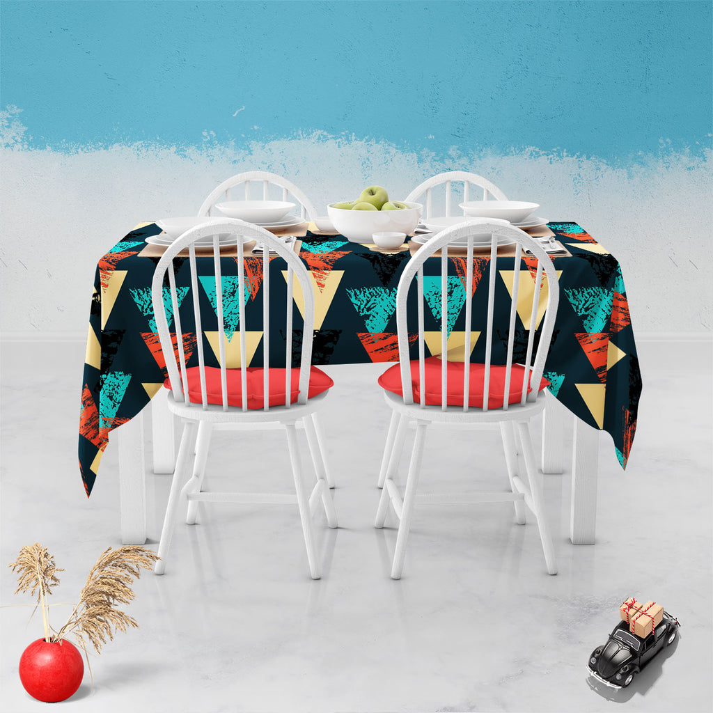 Triangled D4 Table Cloth Cover-Table Covers-CVR_TB_NR-IC 5007540 IC 5007540, Abstract Expressionism, Abstracts, African, Ancient, Art and Paintings, Aztec, Bohemian, Brush Stroke, Chevron, Culture, Ethnic, Eygptian, Geometric, Geometric Abstraction, Graffiti, Hand Drawn, Historical, Medieval, Mexican, Modern Art, Patterns, Retro, Semi Abstract, Signs, Signs and Symbols, Splatter, Traditional, Triangles, Tribal, Vintage, Watercolour, World Culture, triangled, d4, table, cloth, cover, abstract, art, backgroun