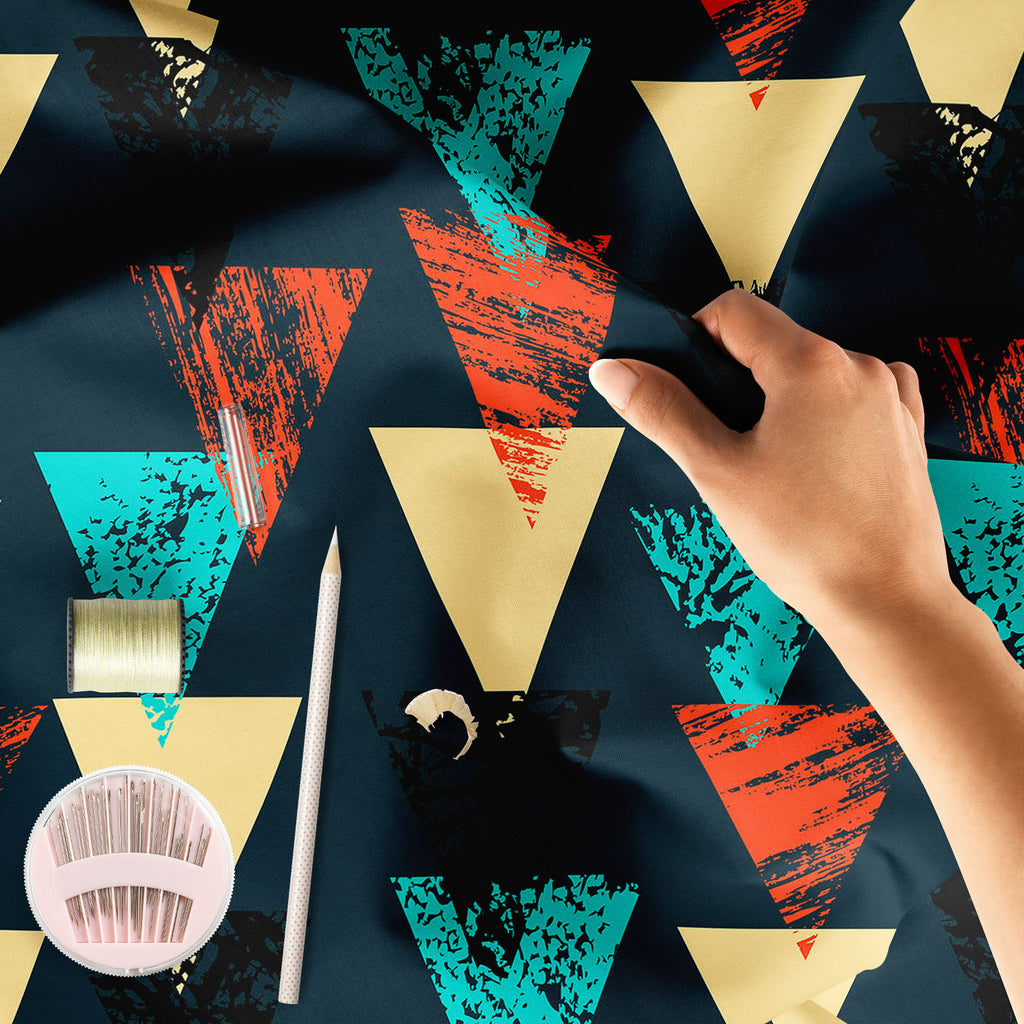 Triangled D4 Sofa Fabric by Metre | Upholstery For Sofa, Curtains & Cushions-Sofa Fabrics-SOF_FB-IC 5007540 IC 5007540, Abstract Expressionism, Abstracts, African, Ancient, Art and Paintings, Aztec, Bohemian, Brush Stroke, Chevron, Culture, Ethnic, Eygptian, Geometric, Geometric Abstraction, Graffiti, Hand Drawn, Historical, Medieval, Mexican, Modern Art, Patterns, Retro, Semi Abstract, Signs, Signs and Symbols, Splatter, Traditional, Triangles, Tribal, Vintage, Watercolour, World Culture, triangled, d4, so