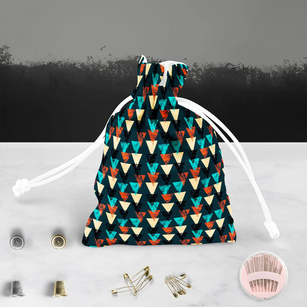 Triangled D4 Pouch Wrist Potli Bag | Bag for Weddings & Casual Parties-Drawstring Pouches-PCH_FB_DS-IC 5007540 IC 5007540, Abstract Expressionism, Abstracts, African, Ancient, Art and Paintings, Aztec, Bohemian, Brush Stroke, Chevron, Culture, Ethnic, Eygptian, Geometric, Geometric Abstraction, Graffiti, Hand Drawn, Historical, Medieval, Mexican, Modern Art, Patterns, Retro, Semi Abstract, Signs, Signs and Symbols, Splatter, Traditional, Triangles, Tribal, Vintage, Watercolour, World Culture, triangled, d4,
