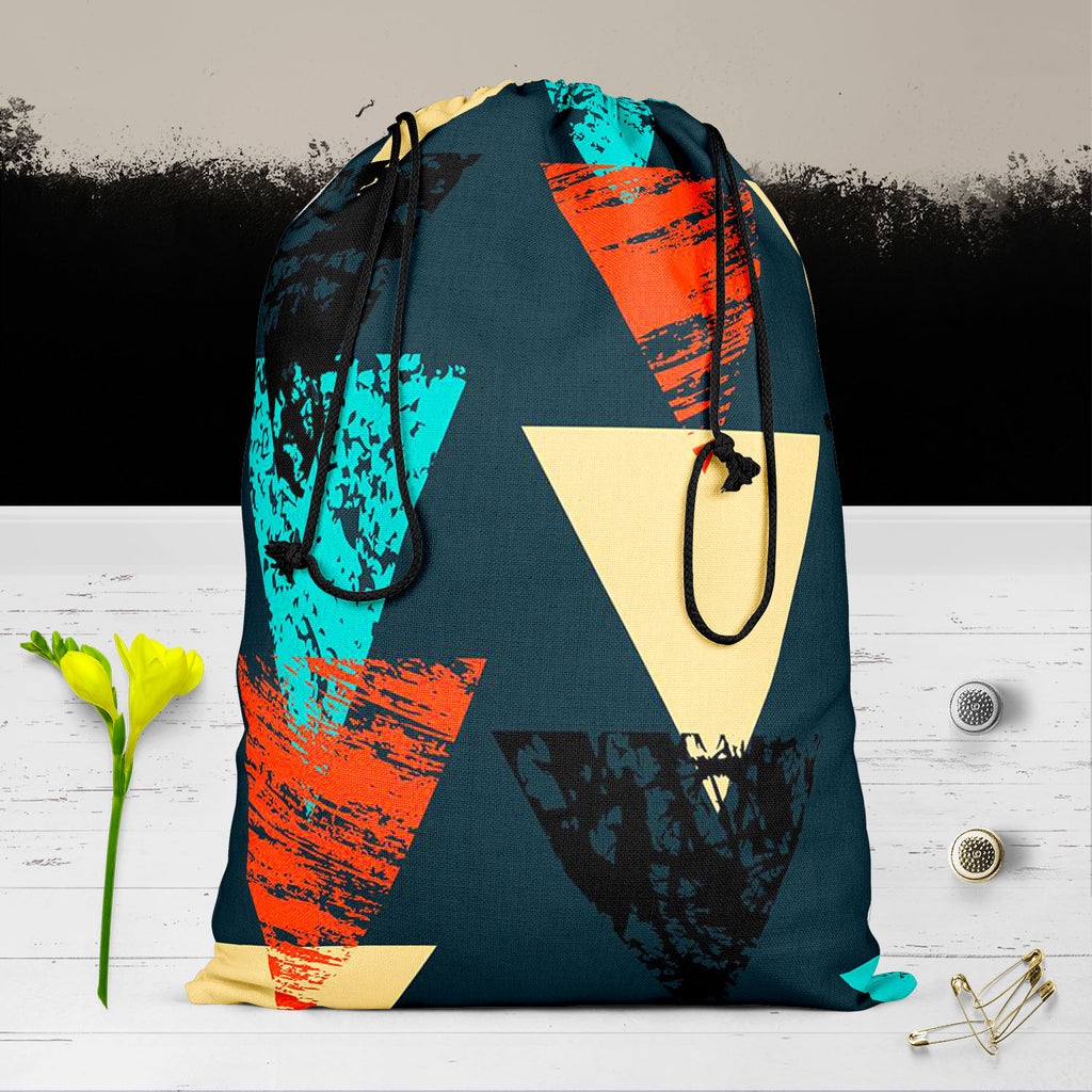 Triangled D4 Reusable Sack Bag | Bag for Gym, Storage, Vegetable & Travel-Drawstring Sack Bags-SCK_FB_DS-IC 5007540 IC 5007540, Abstract Expressionism, Abstracts, African, Ancient, Art and Paintings, Aztec, Bohemian, Brush Stroke, Chevron, Culture, Ethnic, Eygptian, Geometric, Geometric Abstraction, Graffiti, Hand Drawn, Historical, Medieval, Mexican, Modern Art, Patterns, Retro, Semi Abstract, Signs, Signs and Symbols, Splatter, Traditional, Triangles, Tribal, Vintage, Watercolour, World Culture, triangled