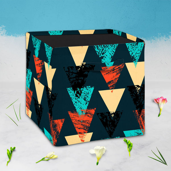 Triangled D4 Foldable Open Storage Bin | Organizer Box, Toy Basket, Shelf Box, Laundry Bag | Canvas Fabric-Storage Bins-STR_BI_CB-IC 5007540 IC 5007540, Abstract Expressionism, Abstracts, African, Ancient, Art and Paintings, Aztec, Bohemian, Brush Stroke, Chevron, Culture, Ethnic, Eygptian, Geometric, Geometric Abstraction, Graffiti, Hand Drawn, Historical, Medieval, Mexican, Modern Art, Patterns, Retro, Semi Abstract, Signs, Signs and Symbols, Splatter, Traditional, Triangles, Tribal, Vintage, Watercolour,