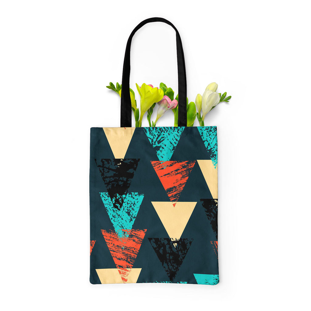 Triangled D4 Tote Bag Shoulder Purse | Multipurpose-Tote Bags Basic-TOT_FB_BS-IC 5007540 IC 5007540, Abstract Expressionism, Abstracts, African, Ancient, Art and Paintings, Aztec, Bohemian, Brush Stroke, Chevron, Culture, Ethnic, Eygptian, Geometric, Geometric Abstraction, Graffiti, Hand Drawn, Historical, Medieval, Mexican, Modern Art, Patterns, Retro, Semi Abstract, Signs, Signs and Symbols, Splatter, Traditional, Triangles, Tribal, Vintage, Watercolour, World Culture, triangled, d4, tote, bag, shoulder, 