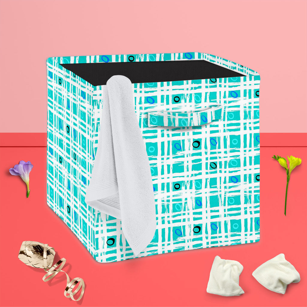 Brushed Lines Foldable Open Storage Bin | Organizer Box, Toy Basket, Shelf Box, Laundry Bag | Canvas Fabric-Storage Bins-STR_BI_CB-IC 5007541 IC 5007541, Abstract Expressionism, Abstracts, Ancient, Bohemian, Brush Stroke, Check, Circle, Culture, Digital, Digital Art, Dots, Drawing, Ethnic, Geometric, Geometric Abstraction, Graphic, Grid Art, Hand Drawn, Historical, Medieval, Patterns, Plaid, Retro, Semi Abstract, Signs, Signs and Symbols, Stripes, Traditional, Tribal, Vintage, World Culture, brushed, lines,