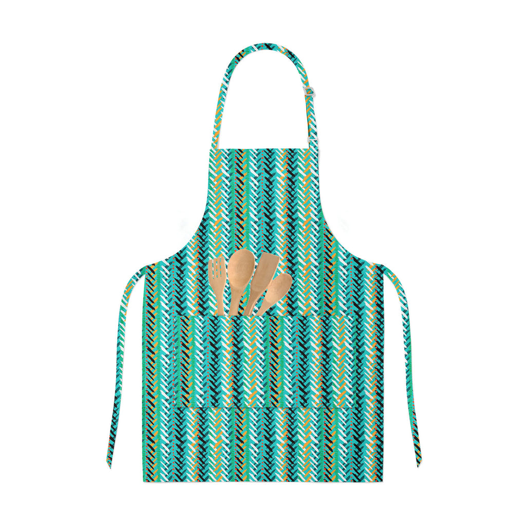 Chevron Apron | Adjustable, Free Size & Waist Tiebacks-Aprons Neck to Knee-APR_NK_KN-IC 5007544 IC 5007544, Abstract Expressionism, Abstracts, African, Ancient, Art and Paintings, Aztec, Bohemian, Brush Stroke, Chevron, Culture, Dots, Ethnic, Geometric, Geometric Abstraction, Hand Drawn, Herringbone, Historical, Medieval, Mexican, Modern Art, Patterns, Retro, Semi Abstract, Signs, Signs and Symbols, Splatter, Stripes, Traditional, Tribal, Vintage, Watercolour, World Culture, apron, adjustable, free, size, w