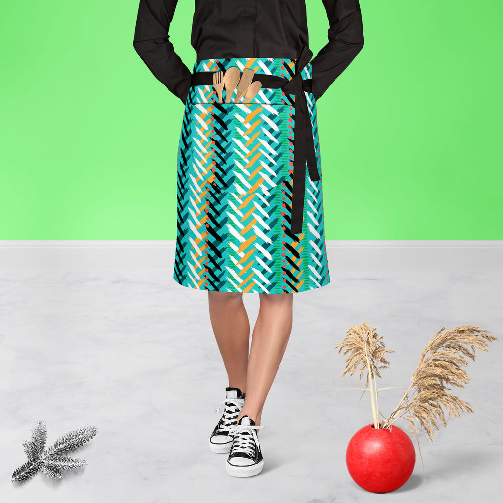 Chevron D2 Apron | Adjustable, Free Size & Waist Tiebacks-Apron Waist to Knee-APR_WS_KN-IC 5007544 IC 5007544, Abstract Expressionism, Abstracts, African, Ancient, Art and Paintings, Aztec, Bohemian, Brush Stroke, Chevron, Culture, Dots, Ethnic, Geometric, Geometric Abstraction, Hand Drawn, Herringbone, Historical, Medieval, Mexican, Modern Art, Patterns, Retro, Semi Abstract, Signs, Signs and Symbols, Splatter, Stripes, Traditional, Tribal, Vintage, Watercolour, World Culture, d2, apron, adjustable, free, 