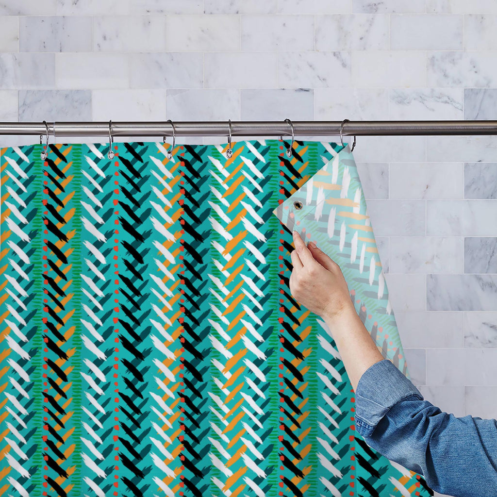 Chevron D2 Washable Waterproof Shower Curtain-Shower Curtains-CUR_SH-IC 5007544 IC 5007544, Abstract Expressionism, Abstracts, African, Ancient, Art and Paintings, Aztec, Bohemian, Brush Stroke, Chevron, Culture, Dots, Ethnic, Geometric, Geometric Abstraction, Hand Drawn, Herringbone, Historical, Medieval, Mexican, Modern Art, Patterns, Retro, Semi Abstract, Signs, Signs and Symbols, Splatter, Stripes, Traditional, Tribal, Vintage, Watercolour, World Culture, d2, washable, waterproof, shower, curtain, print