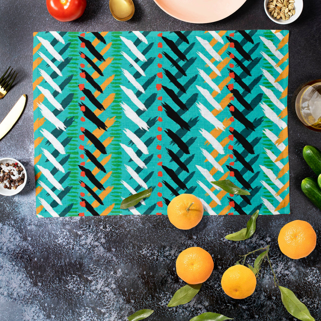 Chevron D2 Table Mat Placemat-Table Place Mats Fabric-MAT_TB-IC 5007544 IC 5007544, Abstract Expressionism, Abstracts, African, Ancient, Art and Paintings, Aztec, Bohemian, Brush Stroke, Chevron, Culture, Dots, Ethnic, Geometric, Geometric Abstraction, Hand Drawn, Herringbone, Historical, Medieval, Mexican, Modern Art, Patterns, Retro, Semi Abstract, Signs, Signs and Symbols, Splatter, Stripes, Traditional, Tribal, Vintage, Watercolour, World Culture, d2, table, mat, placemat, print, art, abstract, backgrou