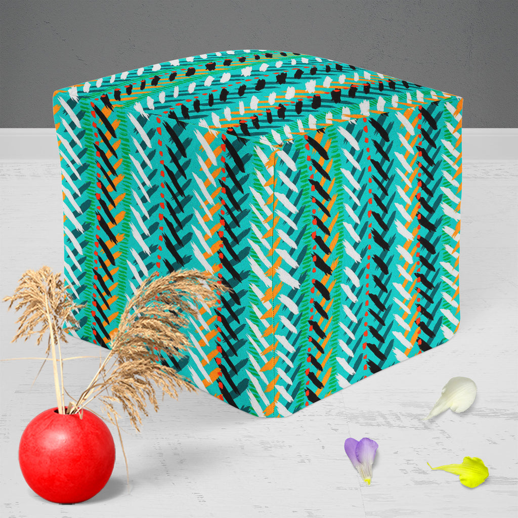 Chevron D2 Footstool Footrest Puffy Pouffe Ottoman Bean Bag | Canvas Fabric-Footstools-FST_CB_BN-IC 5007544 IC 5007544, Abstract Expressionism, Abstracts, African, Ancient, Art and Paintings, Aztec, Bohemian, Brush Stroke, Chevron, Culture, Dots, Ethnic, Geometric, Geometric Abstraction, Hand Drawn, Herringbone, Historical, Medieval, Mexican, Modern Art, Patterns, Retro, Semi Abstract, Signs, Signs and Symbols, Splatter, Stripes, Traditional, Tribal, Vintage, Watercolour, World Culture, d2, footstool, footr