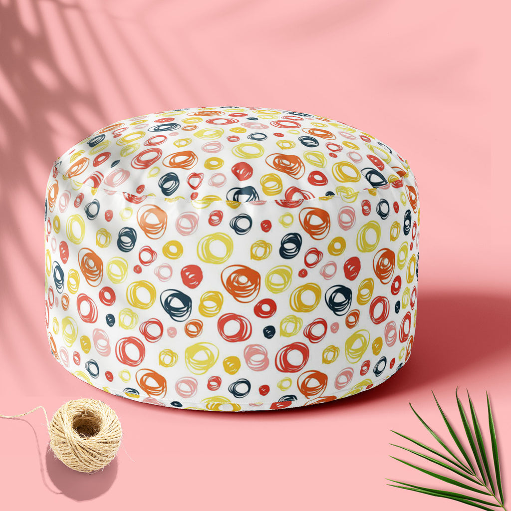 Abstract Doodle D2 Footstool Footrest Puffy Pouffe Ottoman Bean Bag | Canvas Fabric - Footstools - ArtzFolio.com