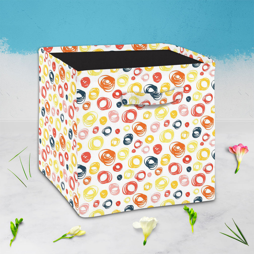 Abstract Doodle D2 Foldable Open Storage Bin | Organizer Box, Toy Basket, Shelf Box, Laundry Bag | Canvas Fabric - Storage Bins - ArtzFolio.com
