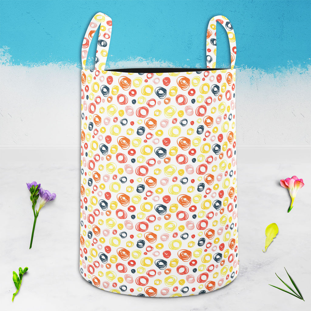 Abstract Doodle D2 Foldable Open Storage Bin | Organizer Box, Toy Basket, Shelf Box, Laundry Bag | Canvas Fabric - Storage Bins - ArtzFolio.com