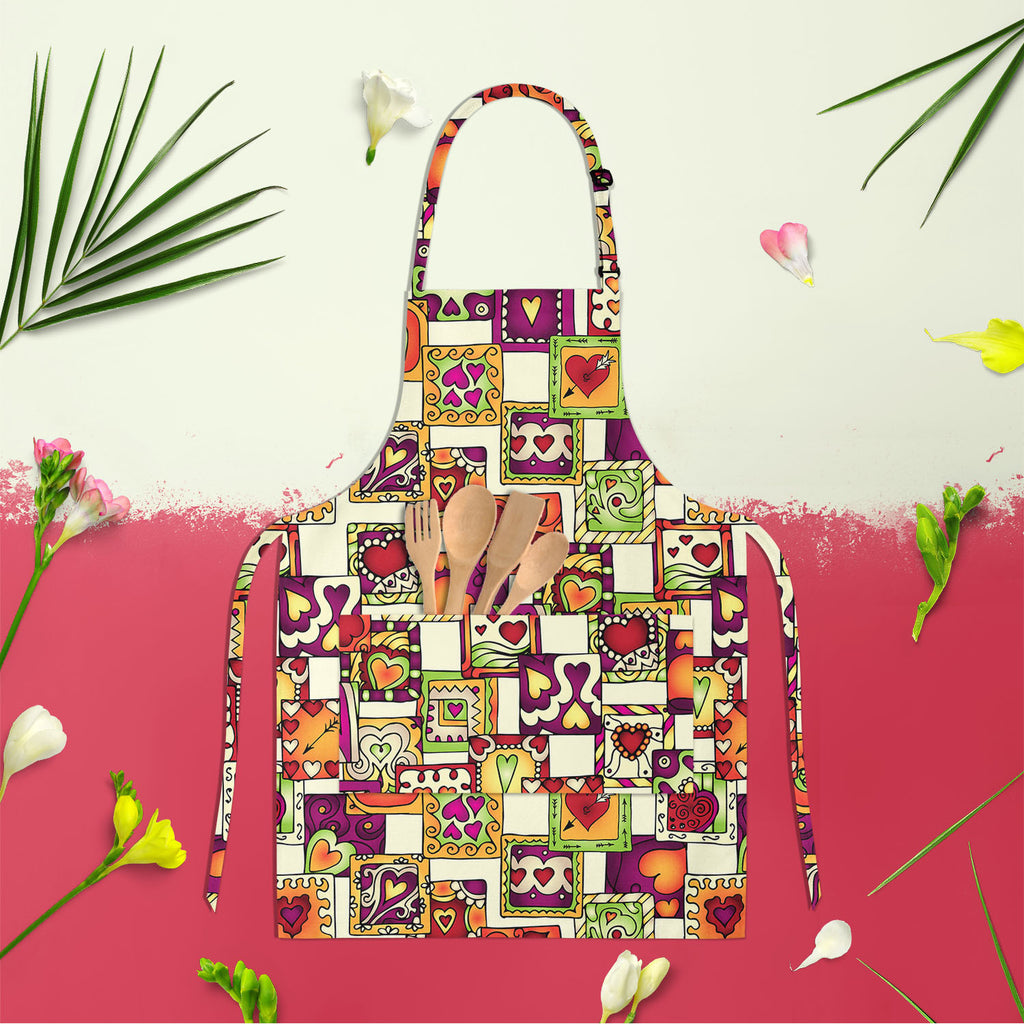 Doodle Hearts D3 Apron | Adjustable, Free Size & Waist Tiebacks-Aprons Neck to Knee-APR_NK_KN-IC 5007546 IC 5007546, Abstract Expressionism, Abstracts, Ancient, Art and Paintings, Birthday, Botanical, Culture, Digital, Digital Art, Drawing, Ethnic, Fashion, Floral, Flowers, Graphic, Hearts, Historical, Illustrations, Indian, Love, Medieval, Nature, Patterns, Retro, Romance, Semi Abstract, Signs, Signs and Symbols, Traditional, Tribal, Vintage, Wedding, World Culture, doodle, d3, apron, adjustable, free, siz