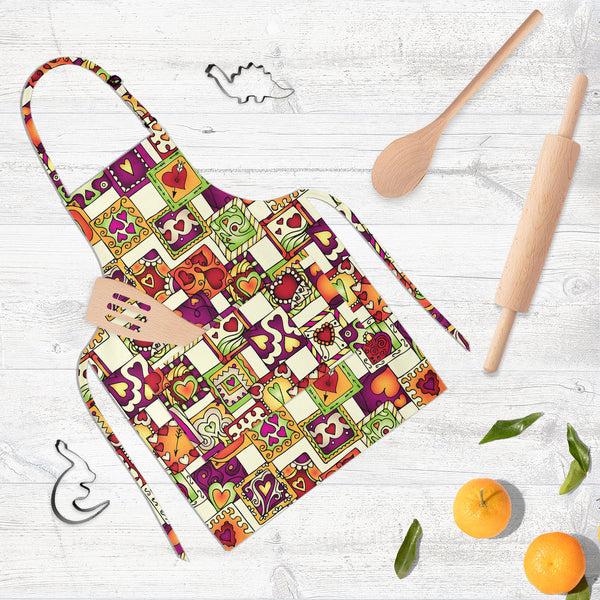 Doodle Hearts D3 Apron | Adjustable, Free Size & Waist Tiebacks-Aprons Neck to Knee-APR_NK_KN-IC 5007546 IC 5007546, Abstract Expressionism, Abstracts, Ancient, Art and Paintings, Birthday, Botanical, Culture, Digital, Digital Art, Drawing, Ethnic, Fashion, Floral, Flowers, Graphic, Hearts, Historical, Illustrations, Indian, Love, Medieval, Nature, Patterns, Retro, Romance, Semi Abstract, Signs, Signs and Symbols, Traditional, Tribal, Vintage, Wedding, World Culture, doodle, d3, full-length, neck, to, knee,