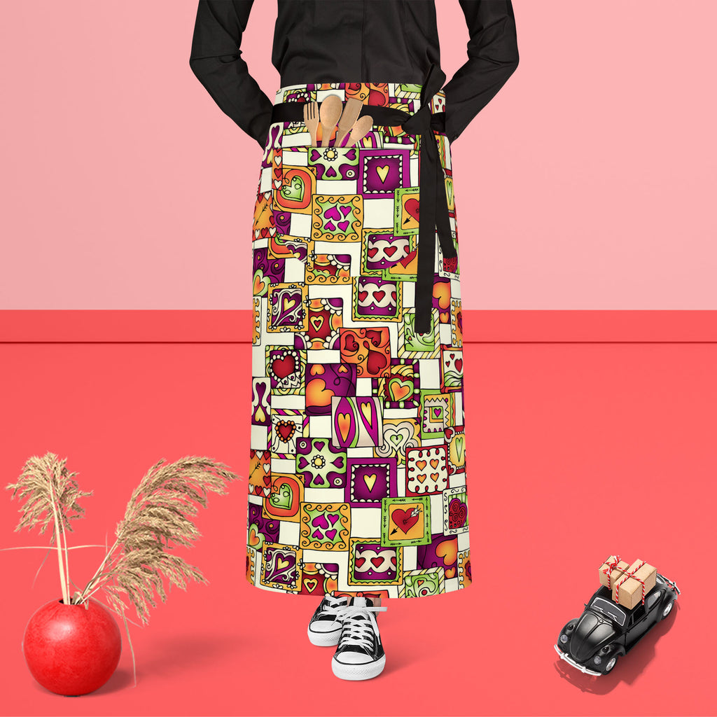 Doodle Hearts D3 Apron | Adjustable, Free Size & Waist Tiebacks-Aprons Waist to Feet-APR_WS_FT-IC 5007546 IC 5007546, Abstract Expressionism, Abstracts, Ancient, Art and Paintings, Birthday, Botanical, Culture, Digital, Digital Art, Drawing, Ethnic, Fashion, Floral, Flowers, Graphic, Hearts, Historical, Illustrations, Indian, Love, Medieval, Nature, Patterns, Retro, Romance, Semi Abstract, Signs, Signs and Symbols, Traditional, Tribal, Vintage, Wedding, World Culture, doodle, d3, apron, adjustable, free, si