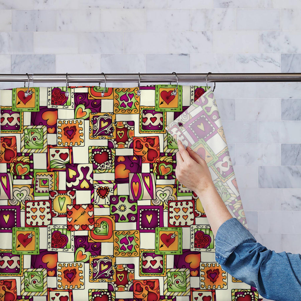Doodle Hearts D3 Washable Waterproof Shower Curtain-Shower Curtains-CUR_SH-IC 5007546 IC 5007546, Abstract Expressionism, Abstracts, Ancient, Art and Paintings, Birthday, Botanical, Culture, Digital, Digital Art, Drawing, Ethnic, Fashion, Floral, Flowers, Graphic, Hearts, Historical, Illustrations, Indian, Love, Medieval, Nature, Patterns, Retro, Romance, Semi Abstract, Signs, Signs and Symbols, Traditional, Tribal, Vintage, Wedding, World Culture, doodle, d3, washable, waterproof, shower, curtain, abstract